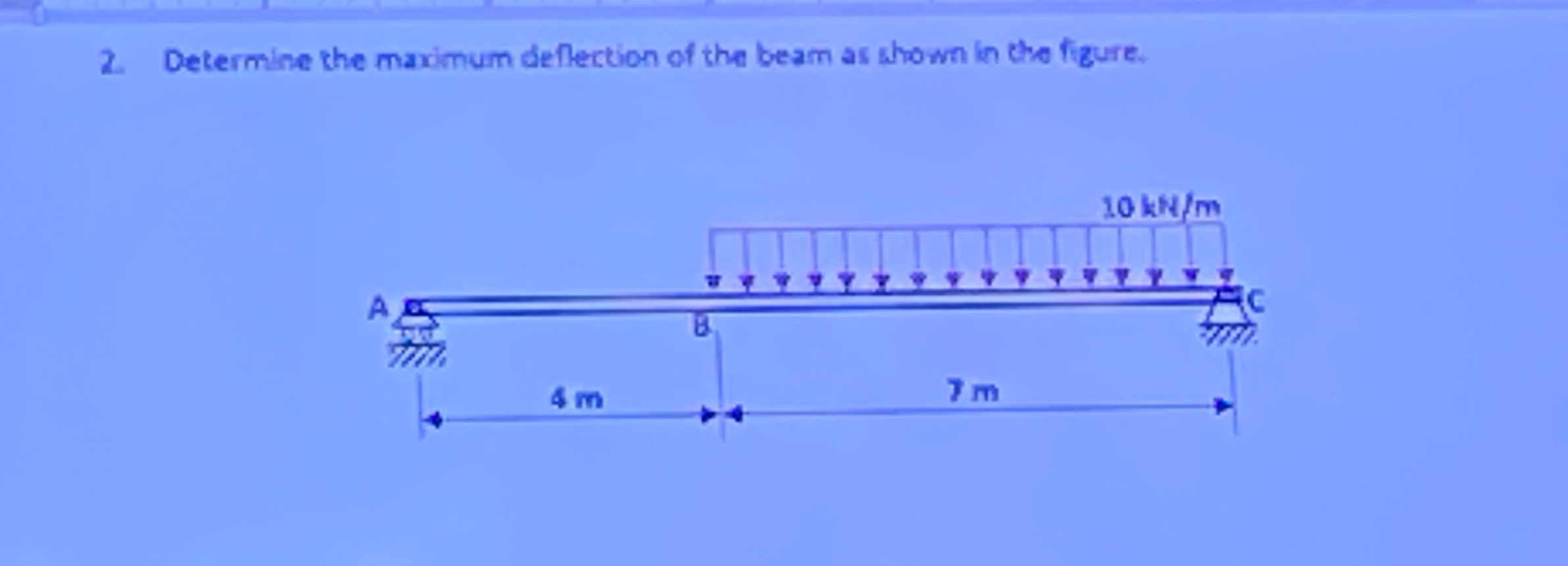 Determine the maximum deflection of tha beam as