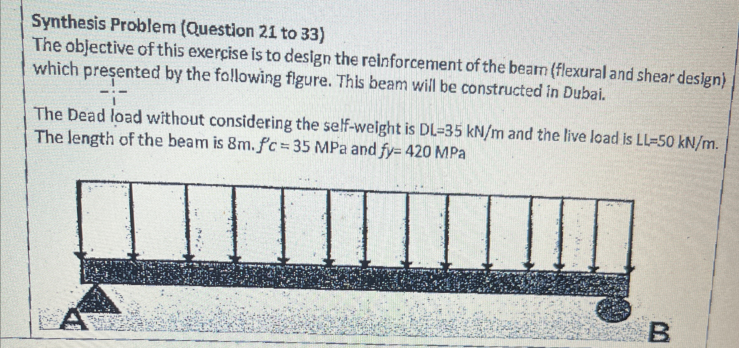 Synthesis Problem ( Question 2 1 to 3 3 ) The