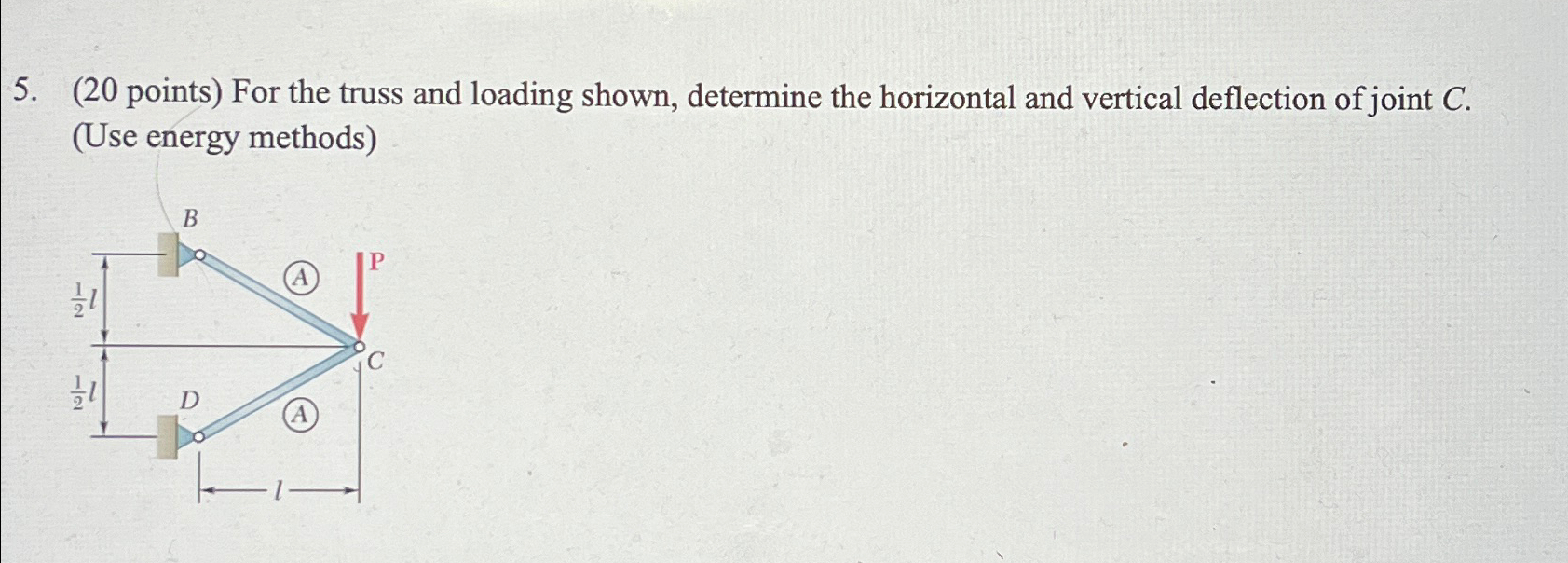 ( 2 0 points ) For the truss and loading shown,