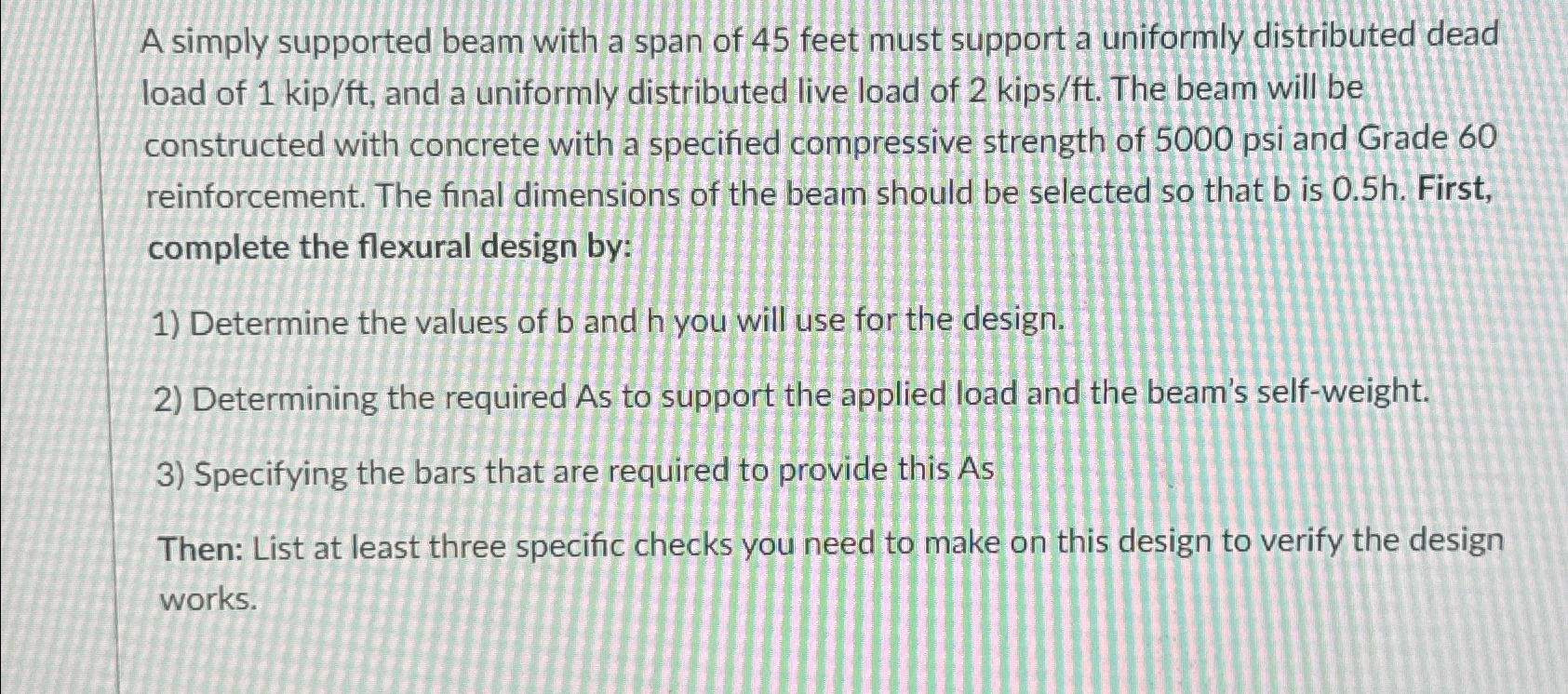 A simply supported beam with a span of 4 5 feet