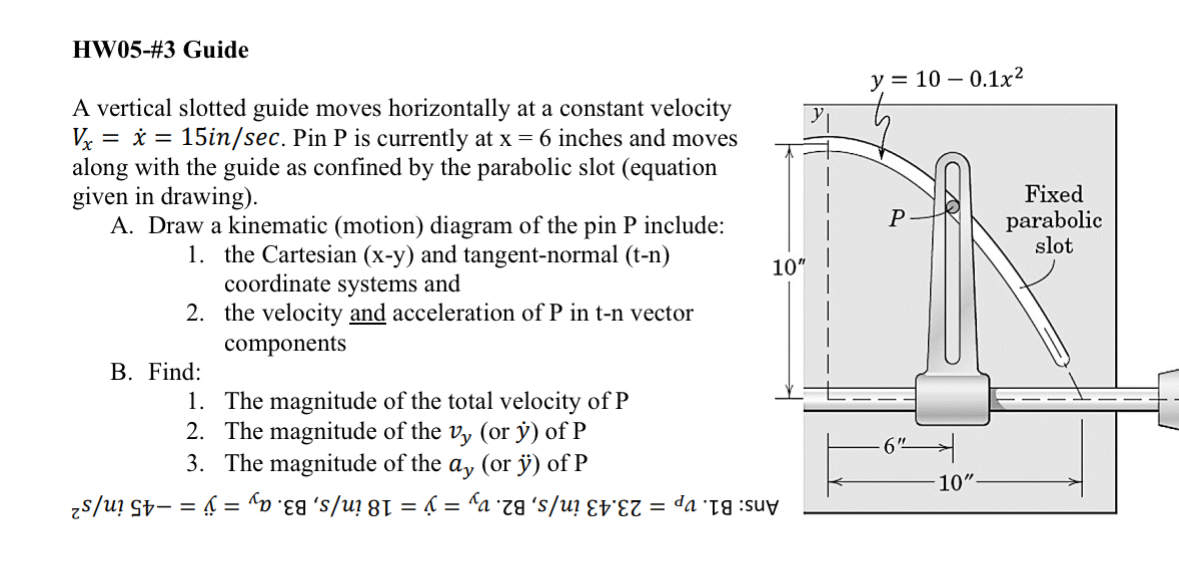 HW 0 5 - # 3 Guide A vertical slotted guide moves