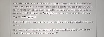 Astronornic tides can be represented as a
