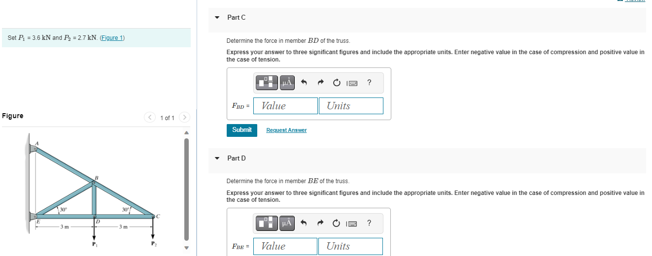 Part C Set P 1 = 3 . 6 k N and P 2 = 2 . 7 k N .