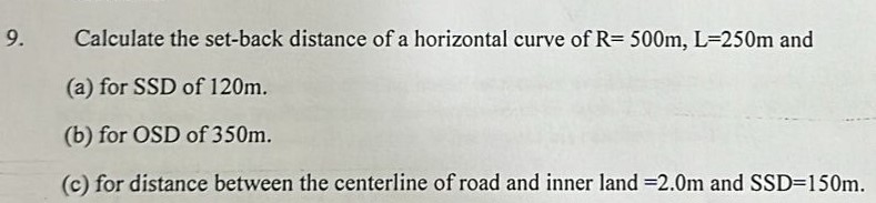 Calculate the set - back distance of a horizontal
