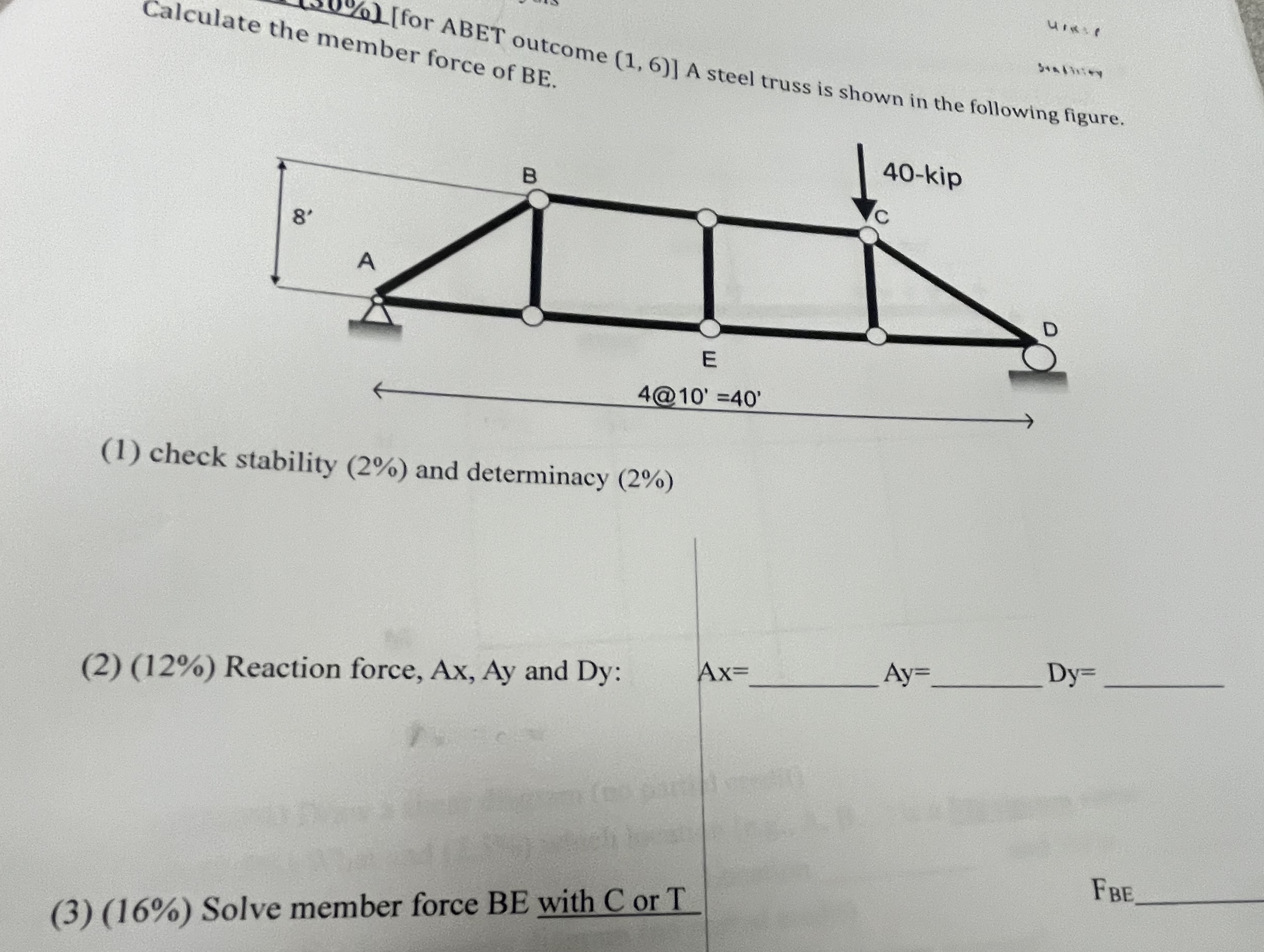 Calculate the memb [ for ABET outco sabling ( 1 ,