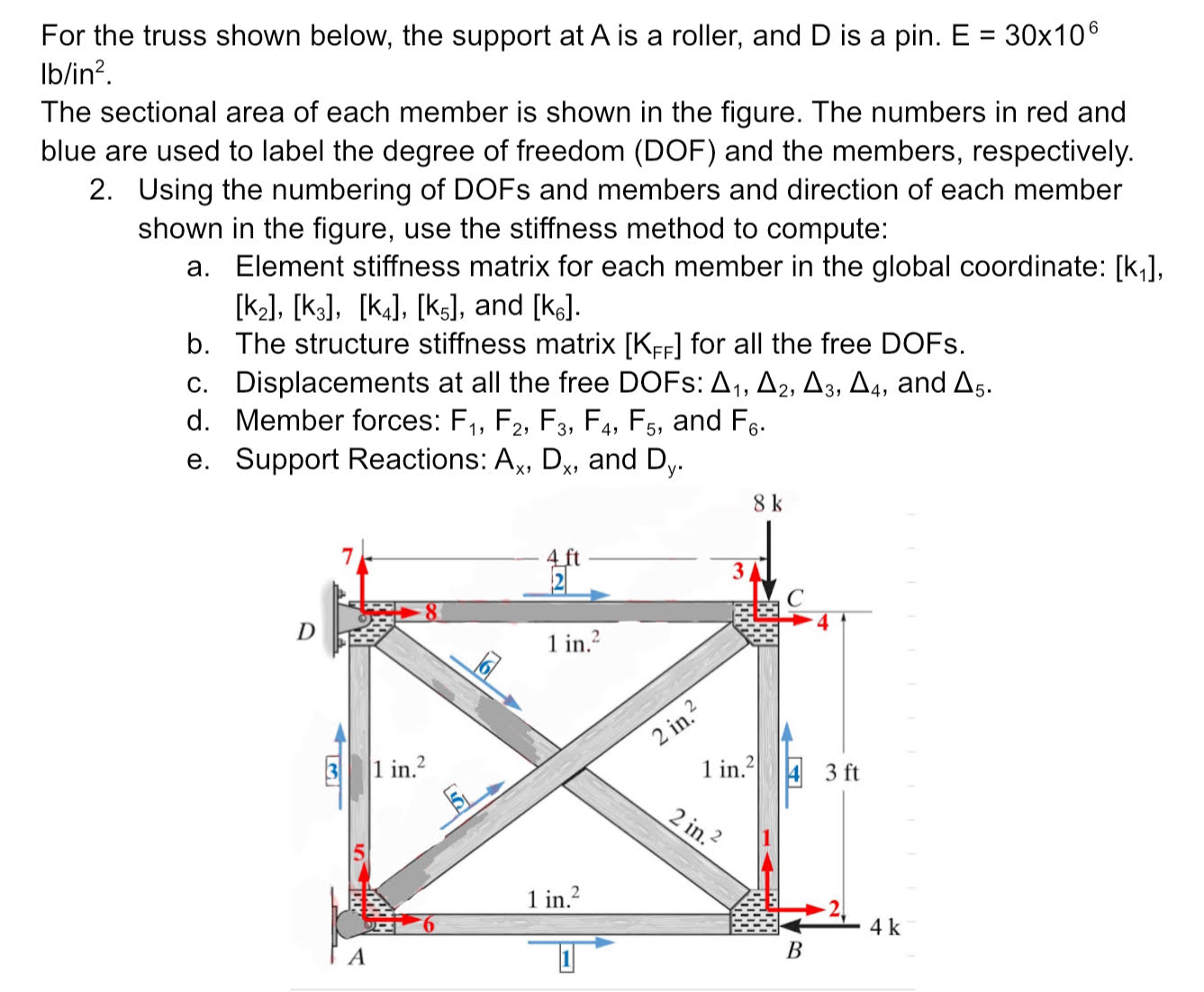 For the truss shown below, the support at A is a