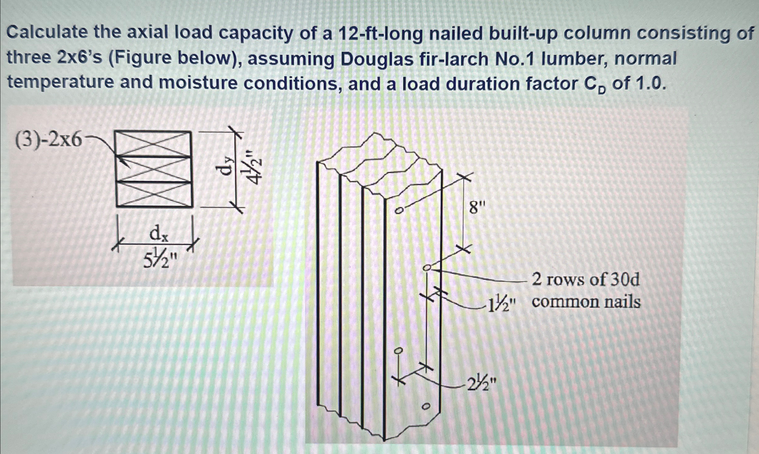 Calculate the axial load capacity of a 1 2 - ft -