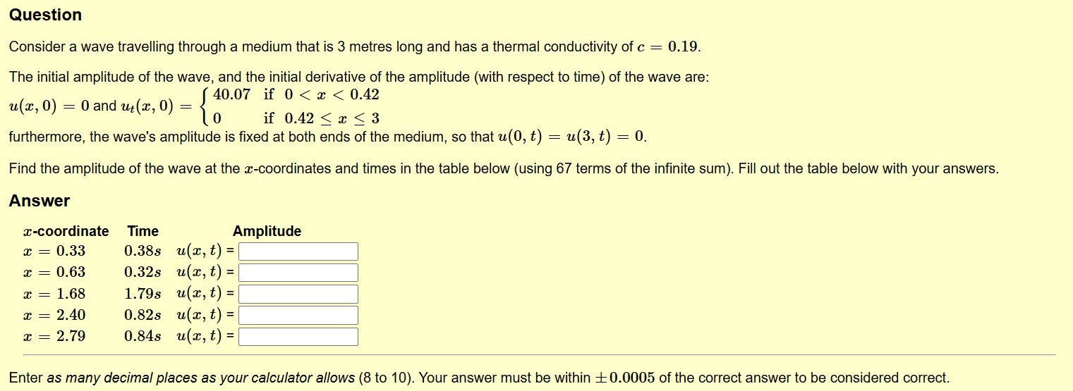 Question Consider a wave travelling through a