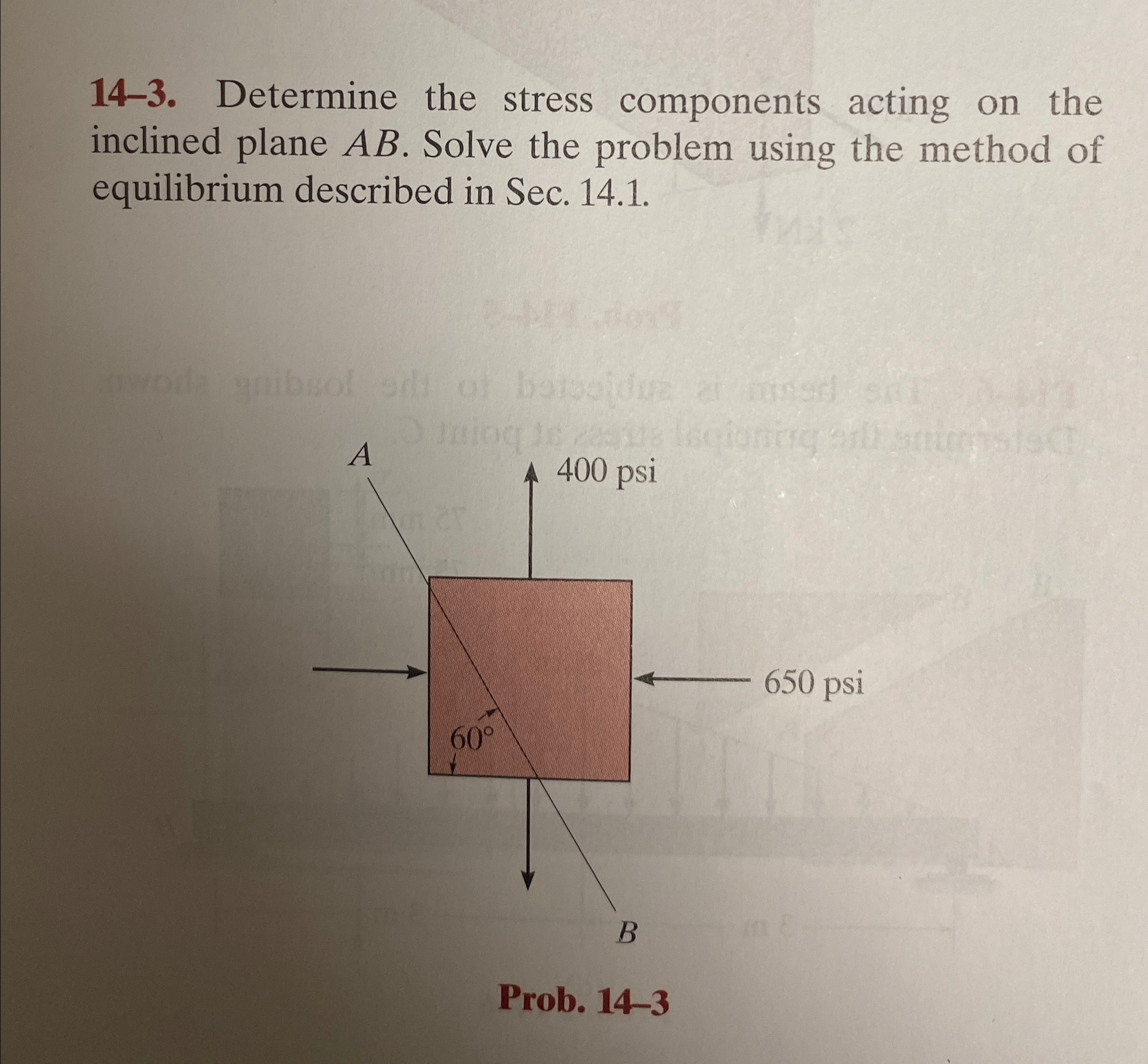 How to solve using Mohr's Circle? 1 4 - 3 .