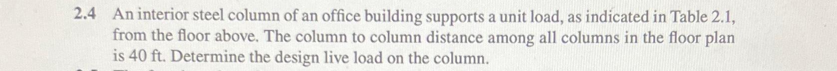 2 . 4 An interior steel column of an office