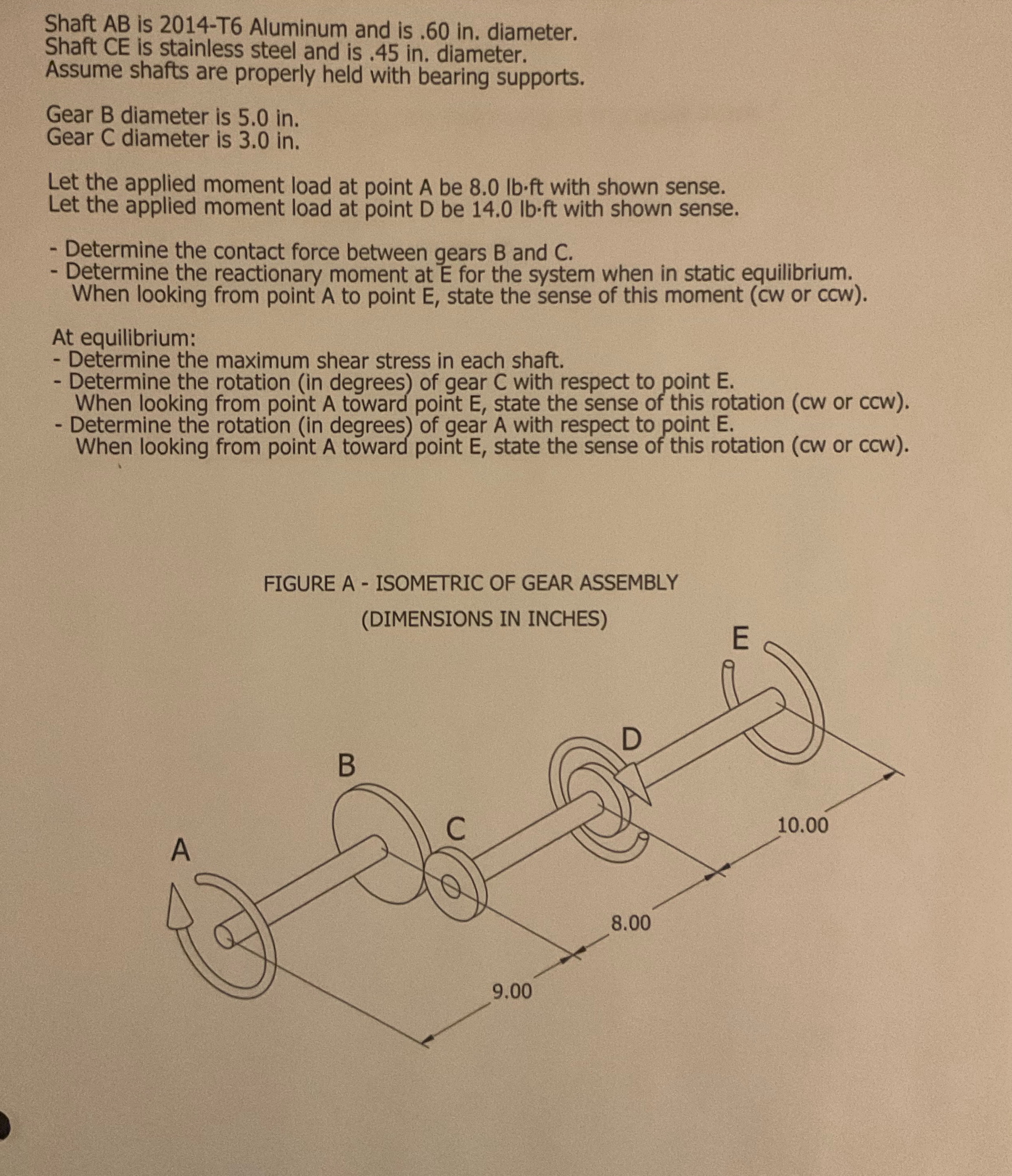 Shaft AB is 2 0 1 4 - T 6 Aluminum and is . 6 0