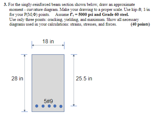 For the singly - reinforced beam section shown