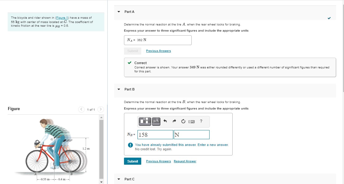 The bicycle and rider shown in ( Figure 1 ) have