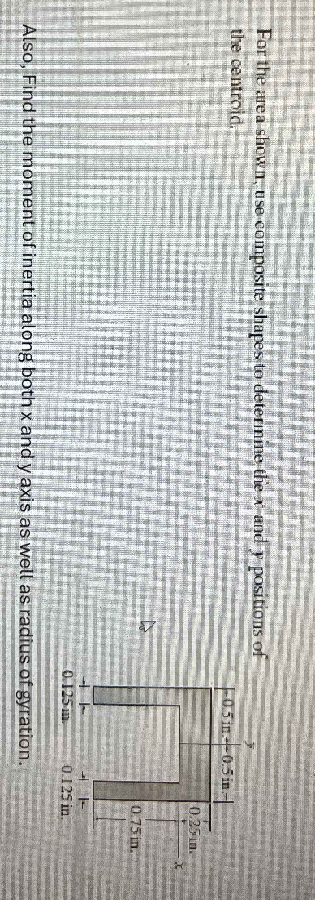 For the area shown, use composite shapes to