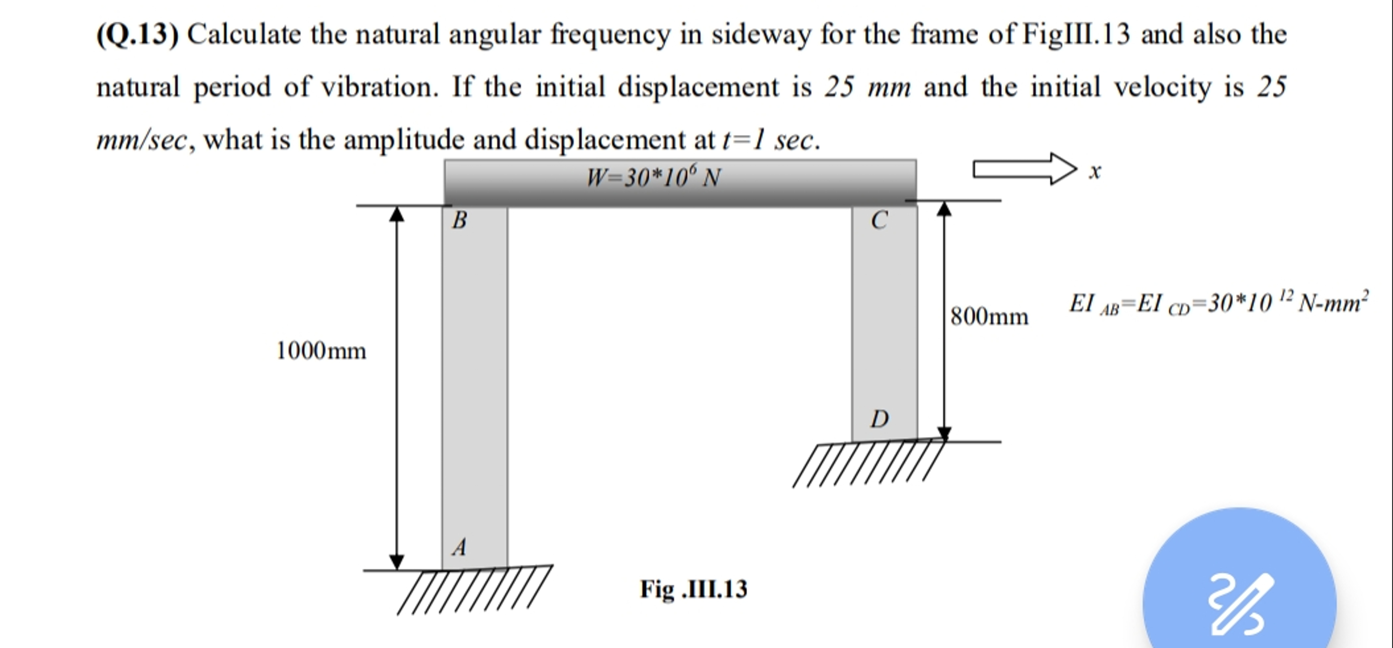 ( Q . 1 3 ) Calculate the natural angular