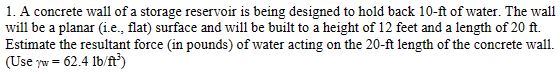 A concrete wall of a storage reservoir is being