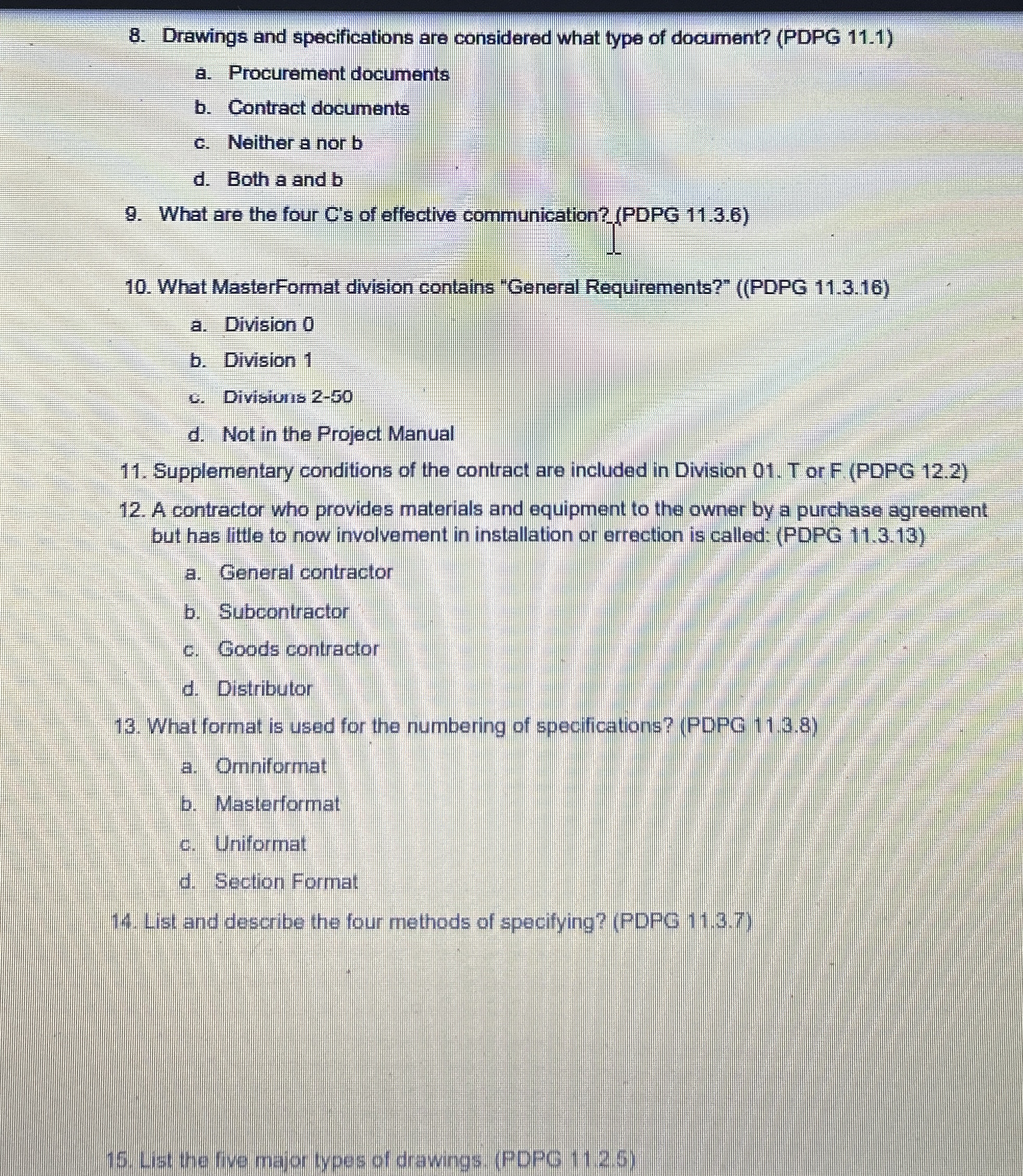 Drawings and specifications are considered what