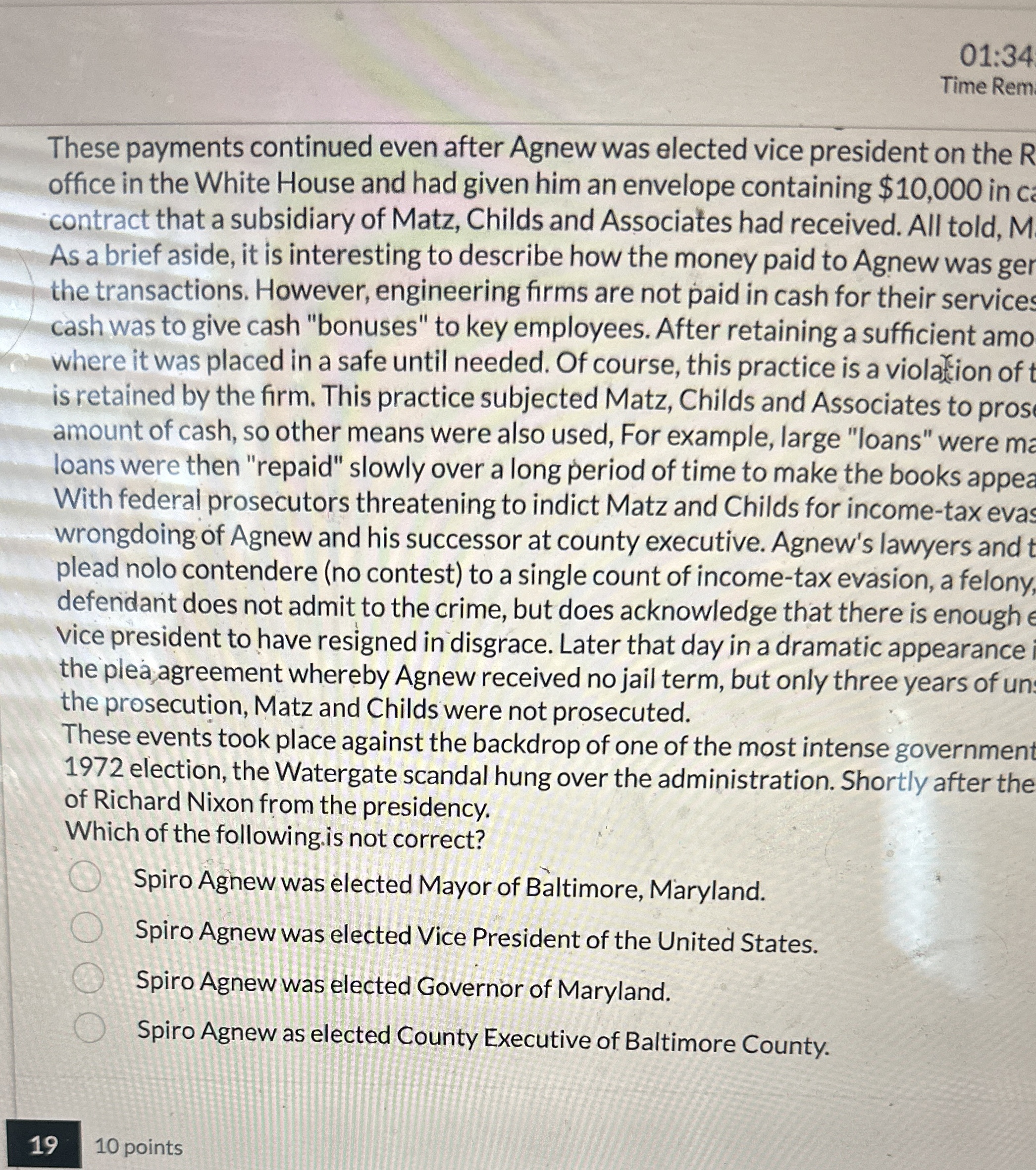 0 1 : 3 4 Time Rem These payments continued even