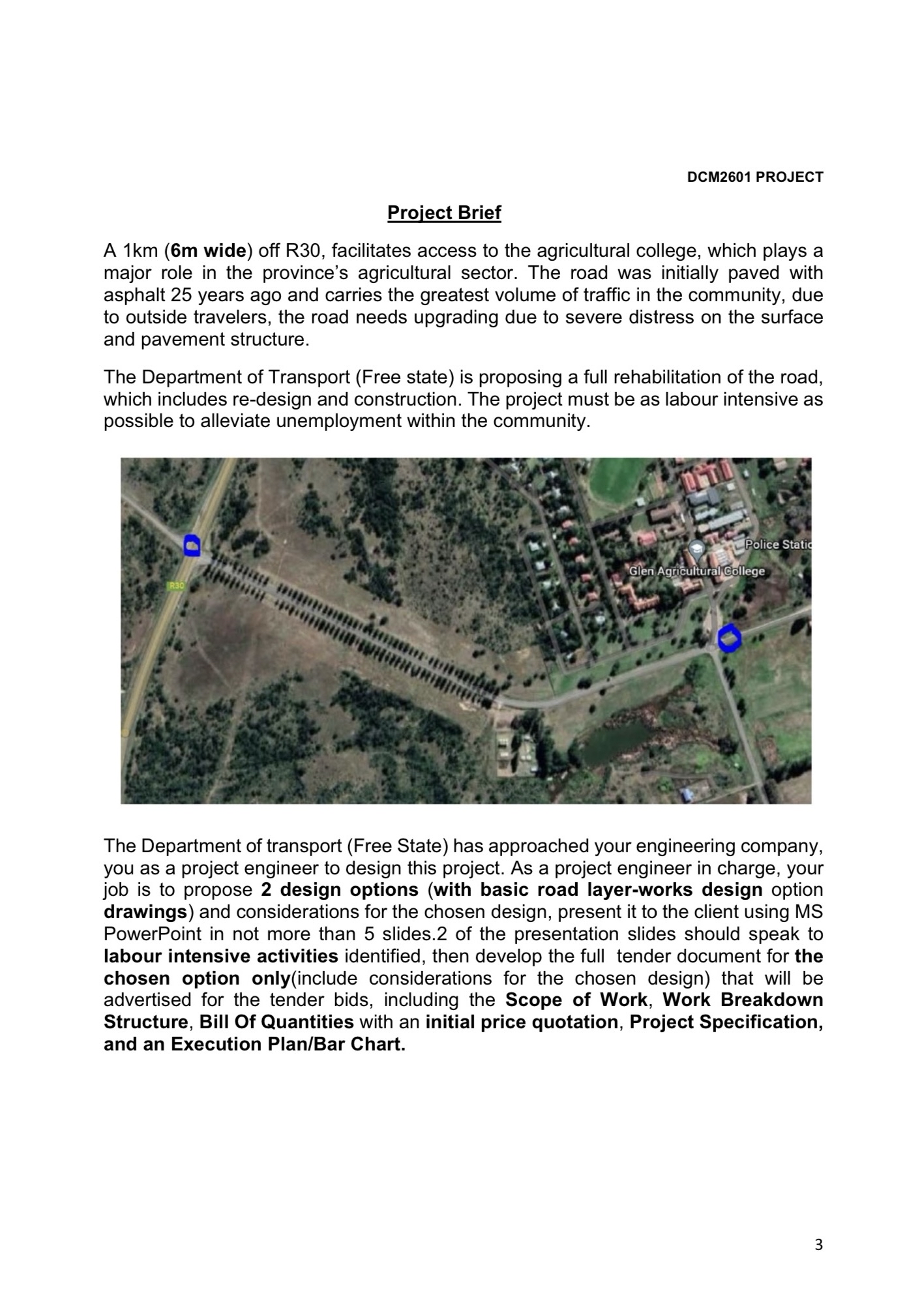 basic road layer - works design option drawings )