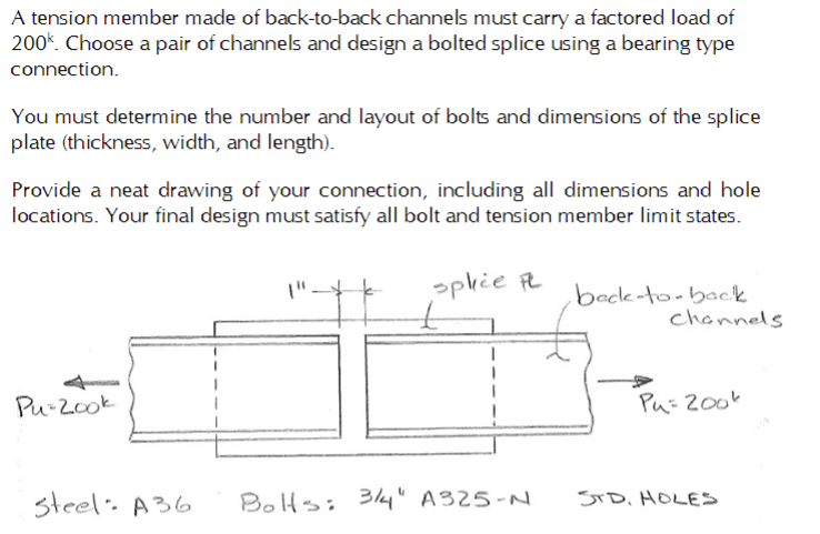A tension member made of back - to - back