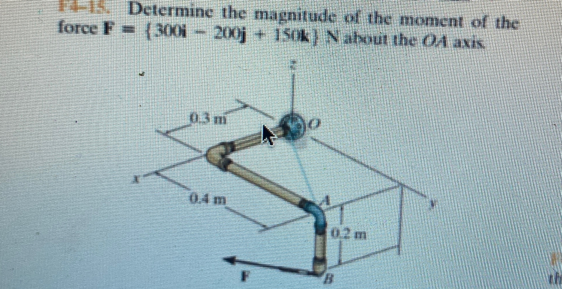 1 5 Delermine the magnitude of the moment of the