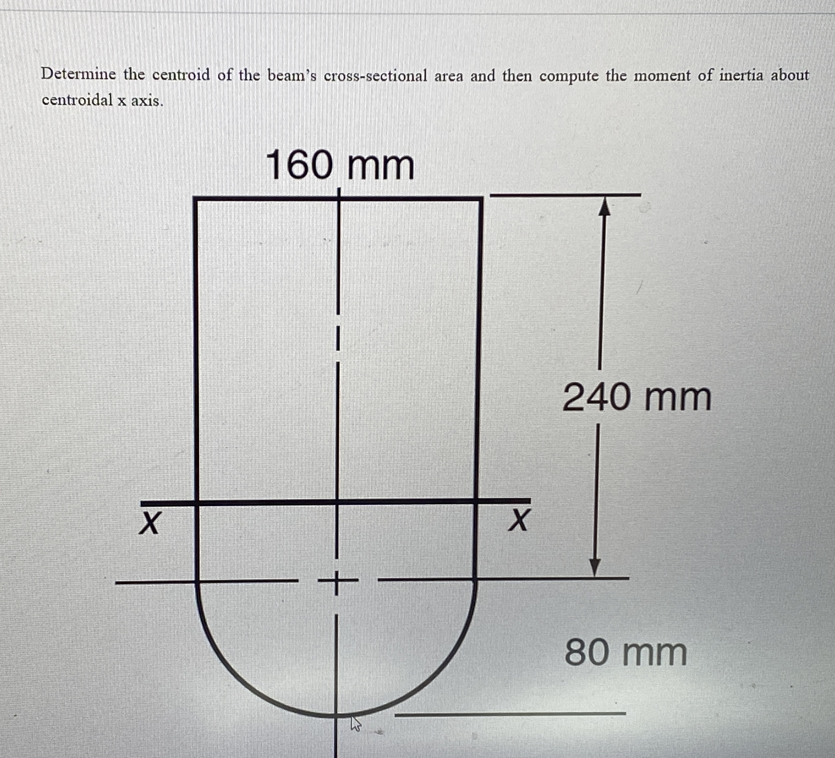 Determine the centroid of the beam's cross -