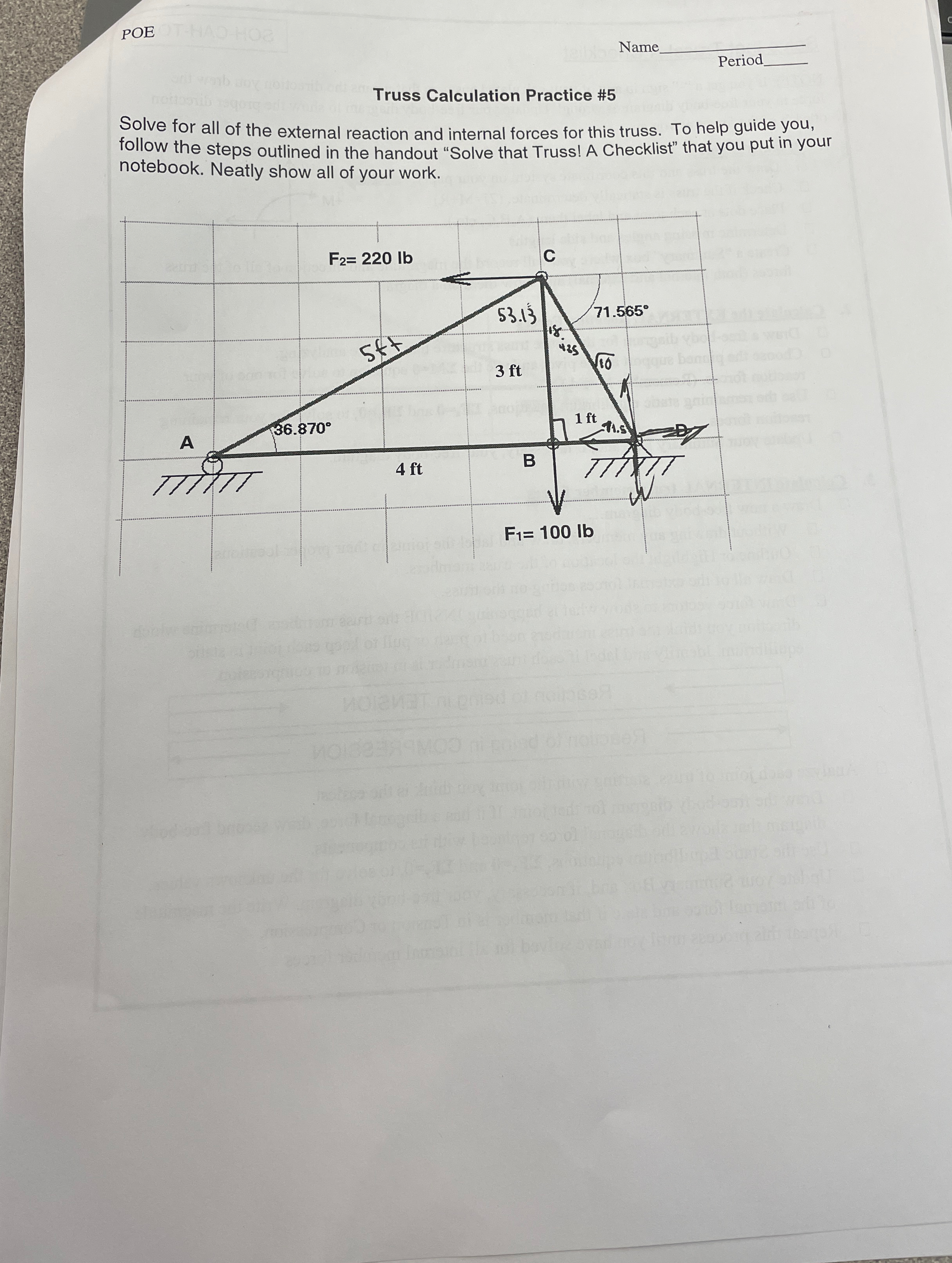 POE Name q , Period q , Truss Calculation