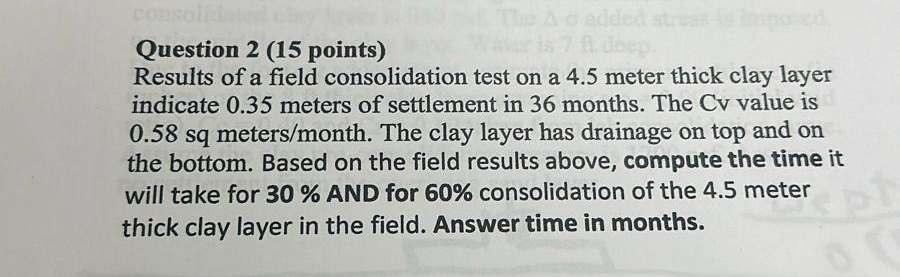 Question 2 ( 1 5 points ) Results of a field