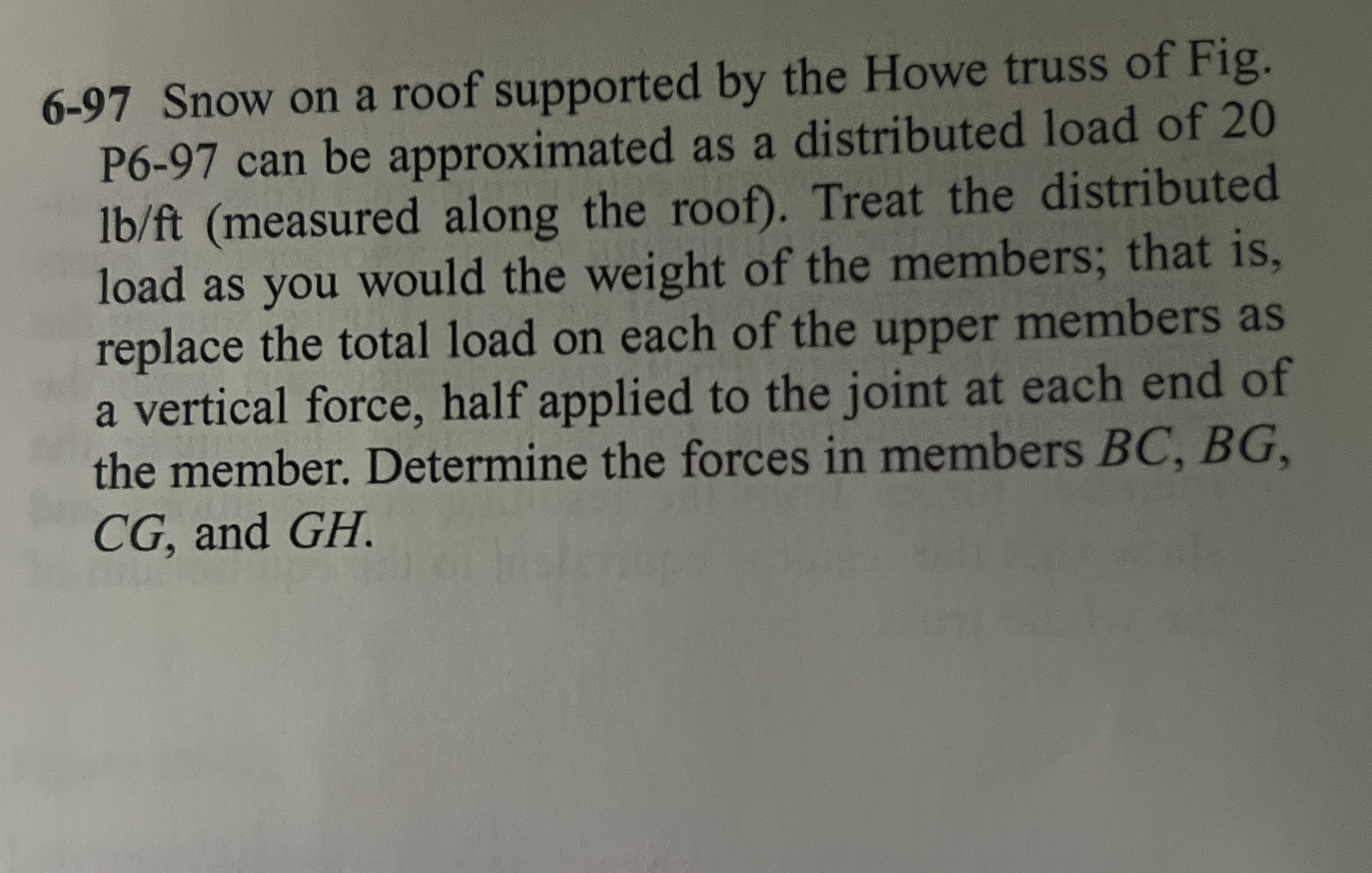 6 - 9 7 Snow on a roof supported by the Howe