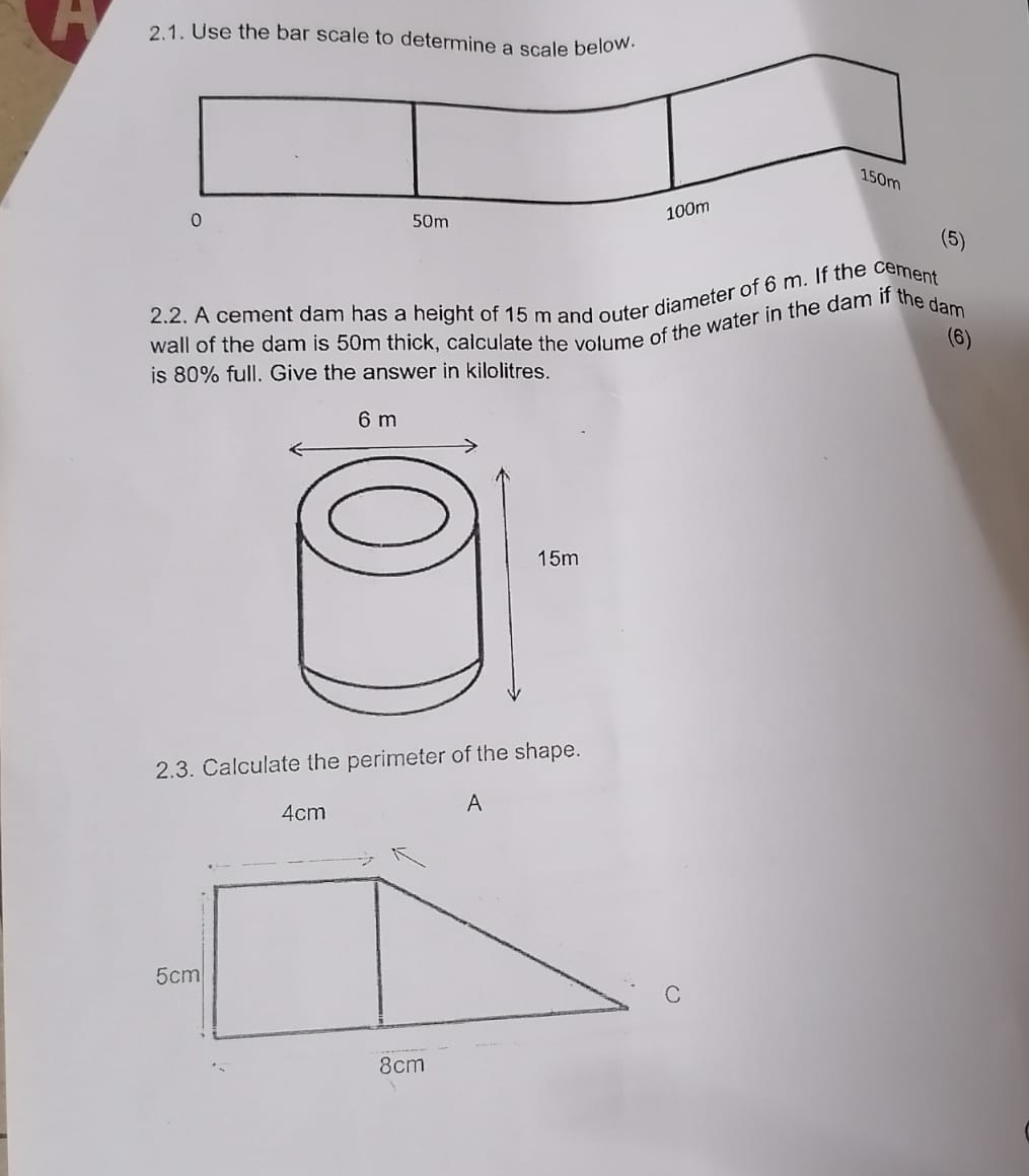 2 . 1 . Use the bar scale to determine a omala