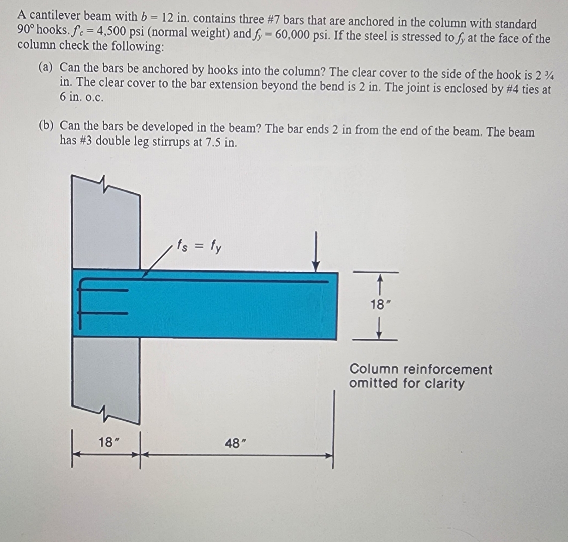 A cantilever beam with b = 1 2 in . contains