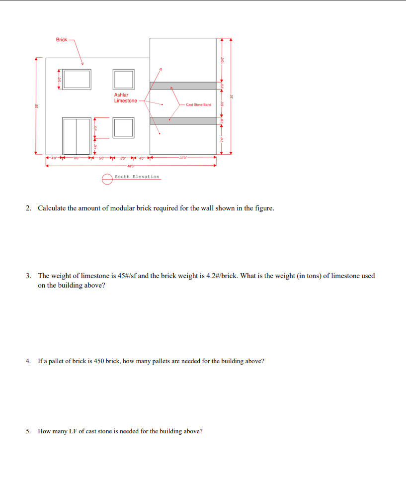 Calculate the amount of modular brick required