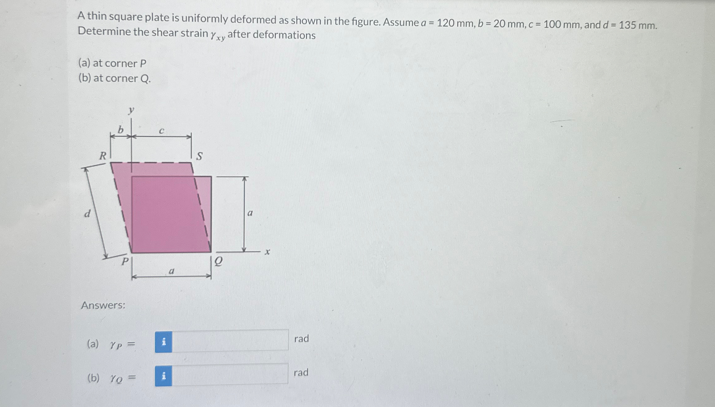 A thin square plate is uniformly deformed as