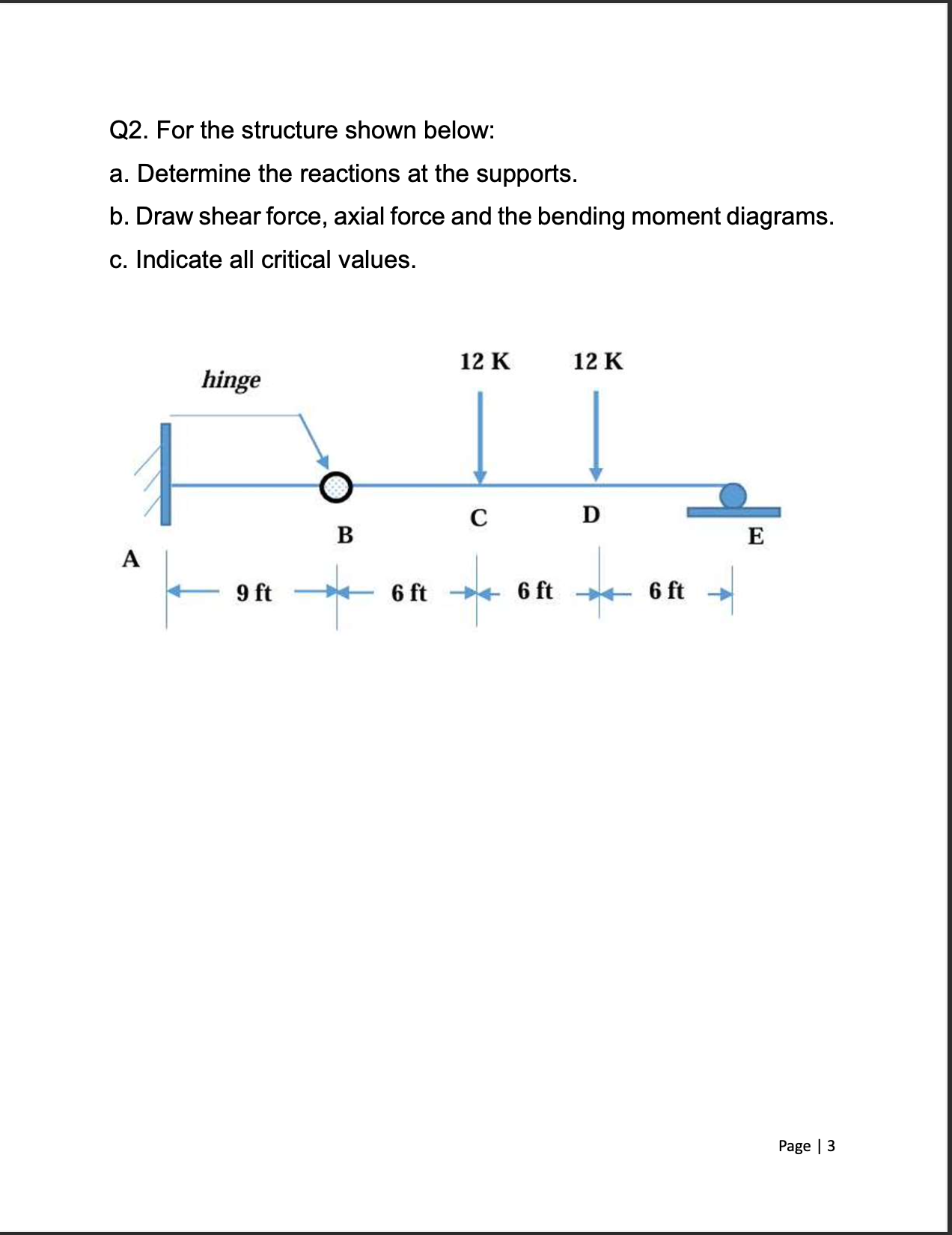 Q 2 . For the structure shown below: a .