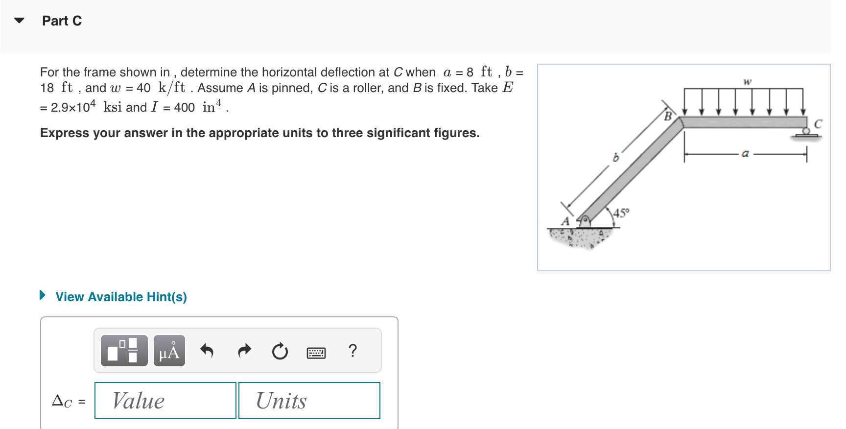 For the frame shown in , determine the horizontal