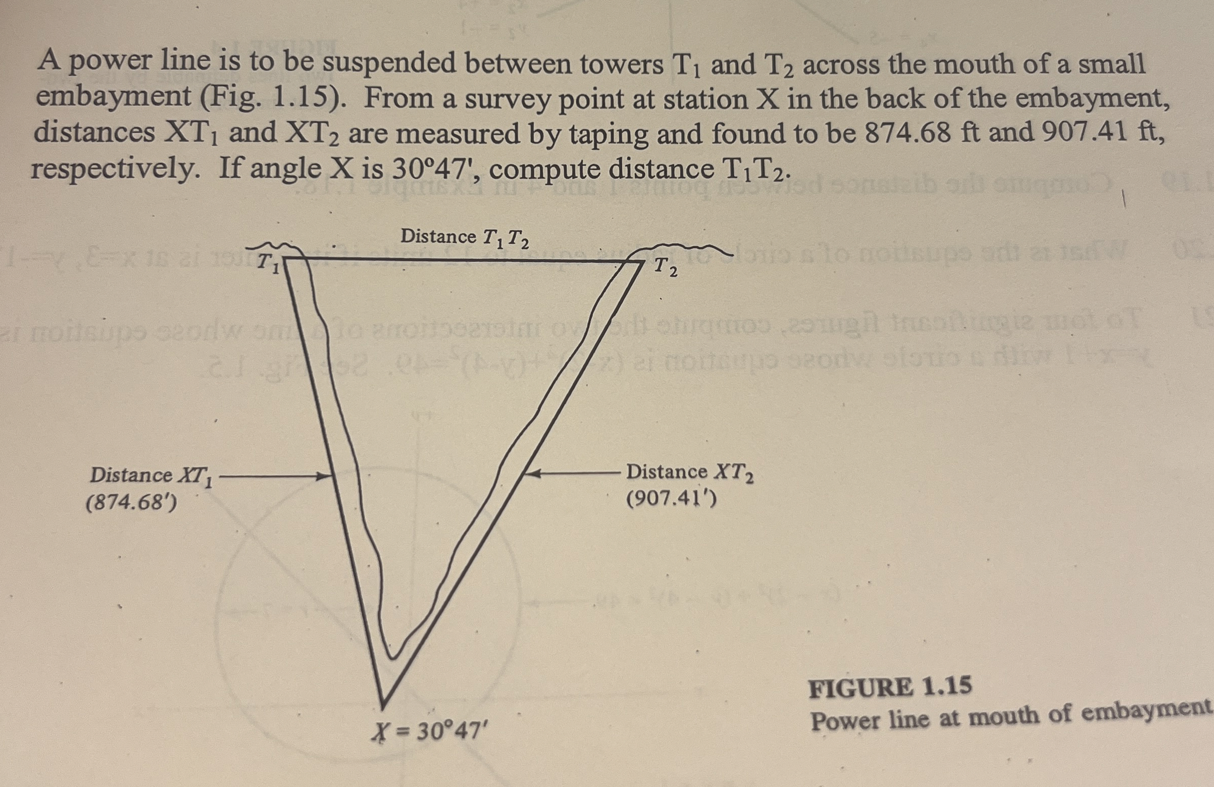 A power line is to be suspended between towers T