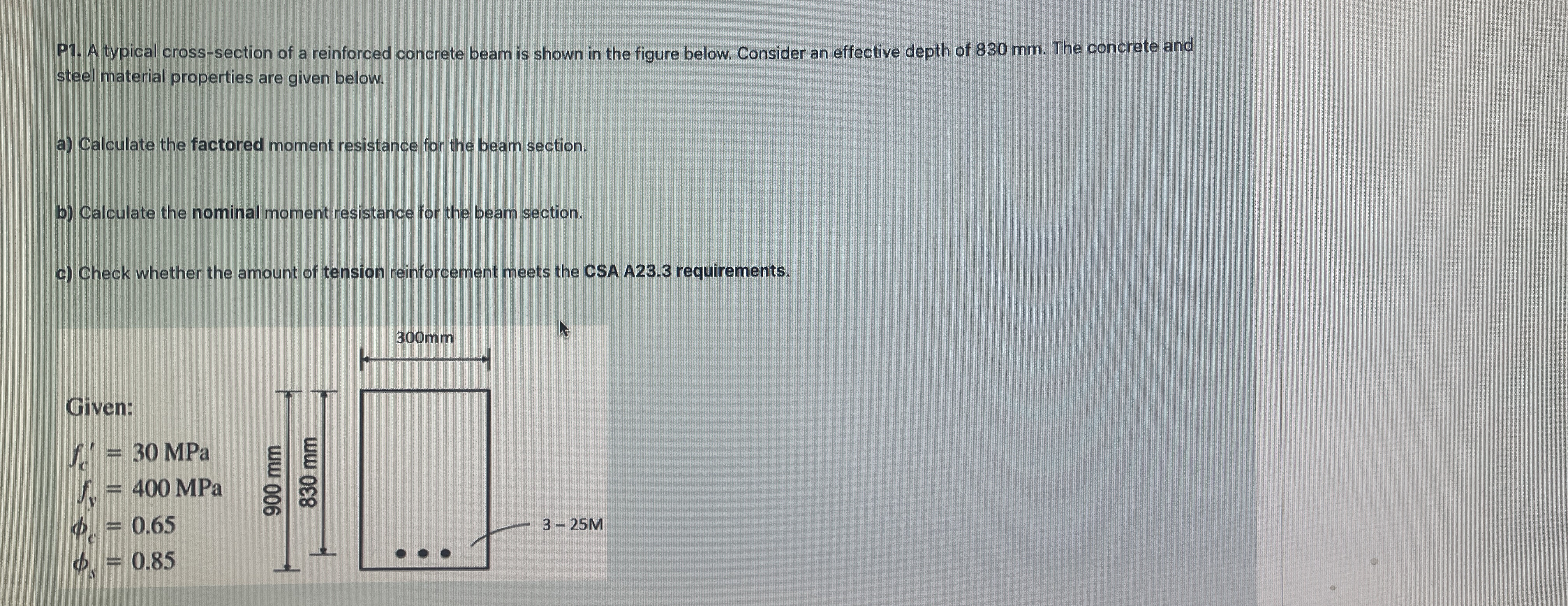 A typical cross - section of a reinforced