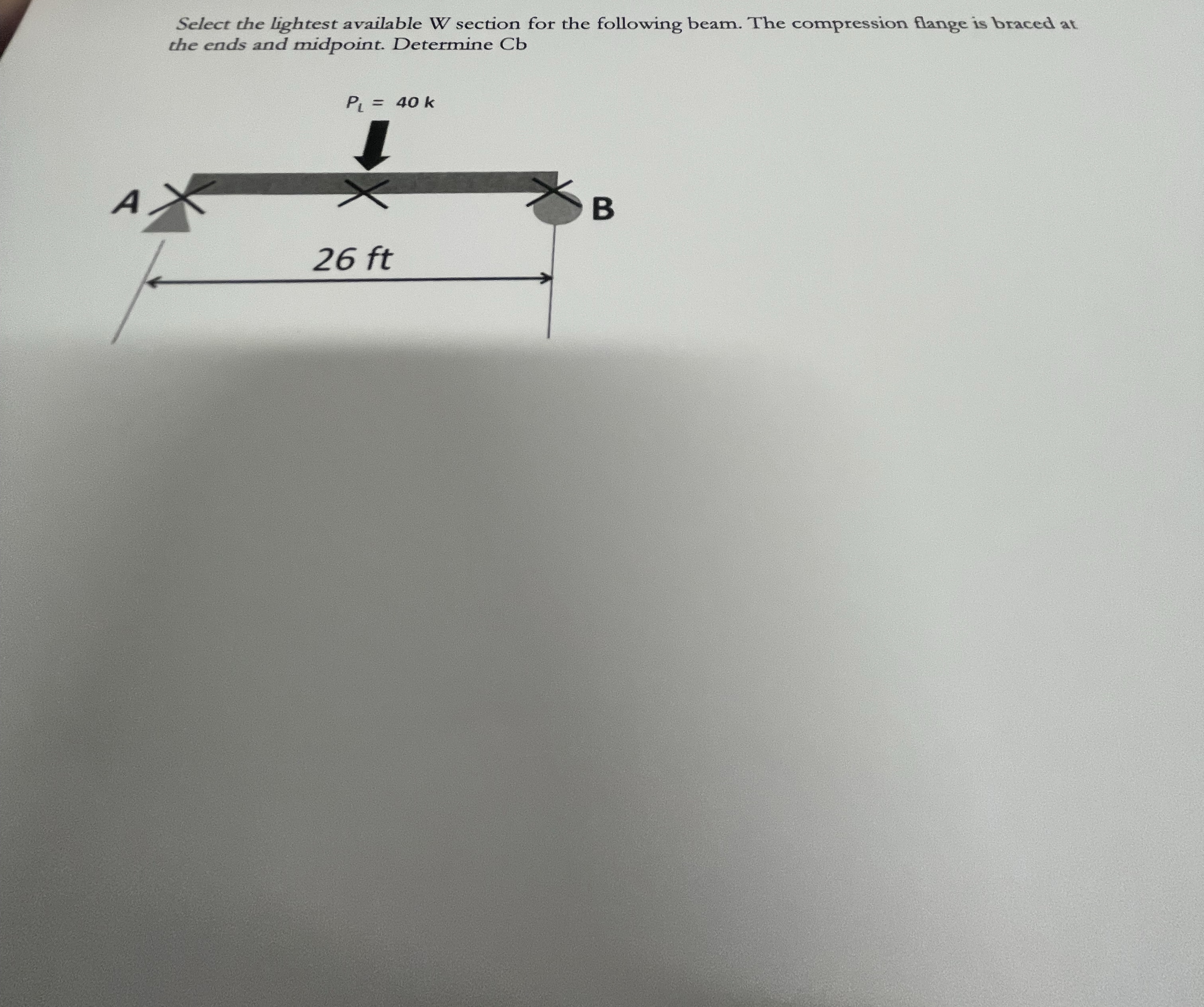 Select the lightest available W section for the