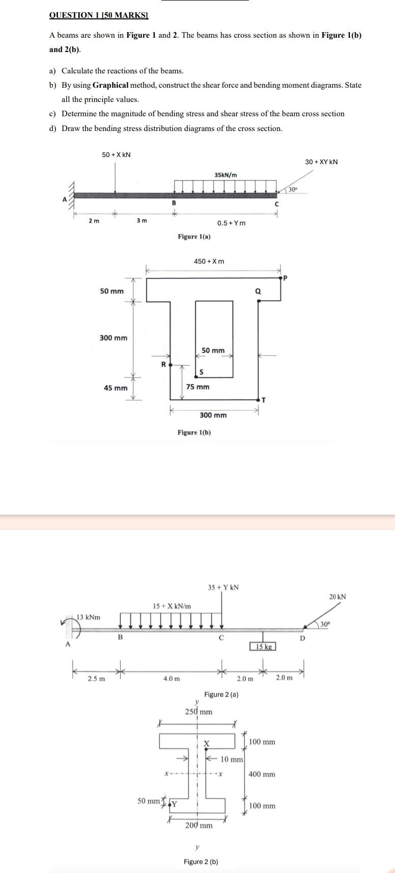 OUESTION MARKS ] A beams are shown in Figure 1