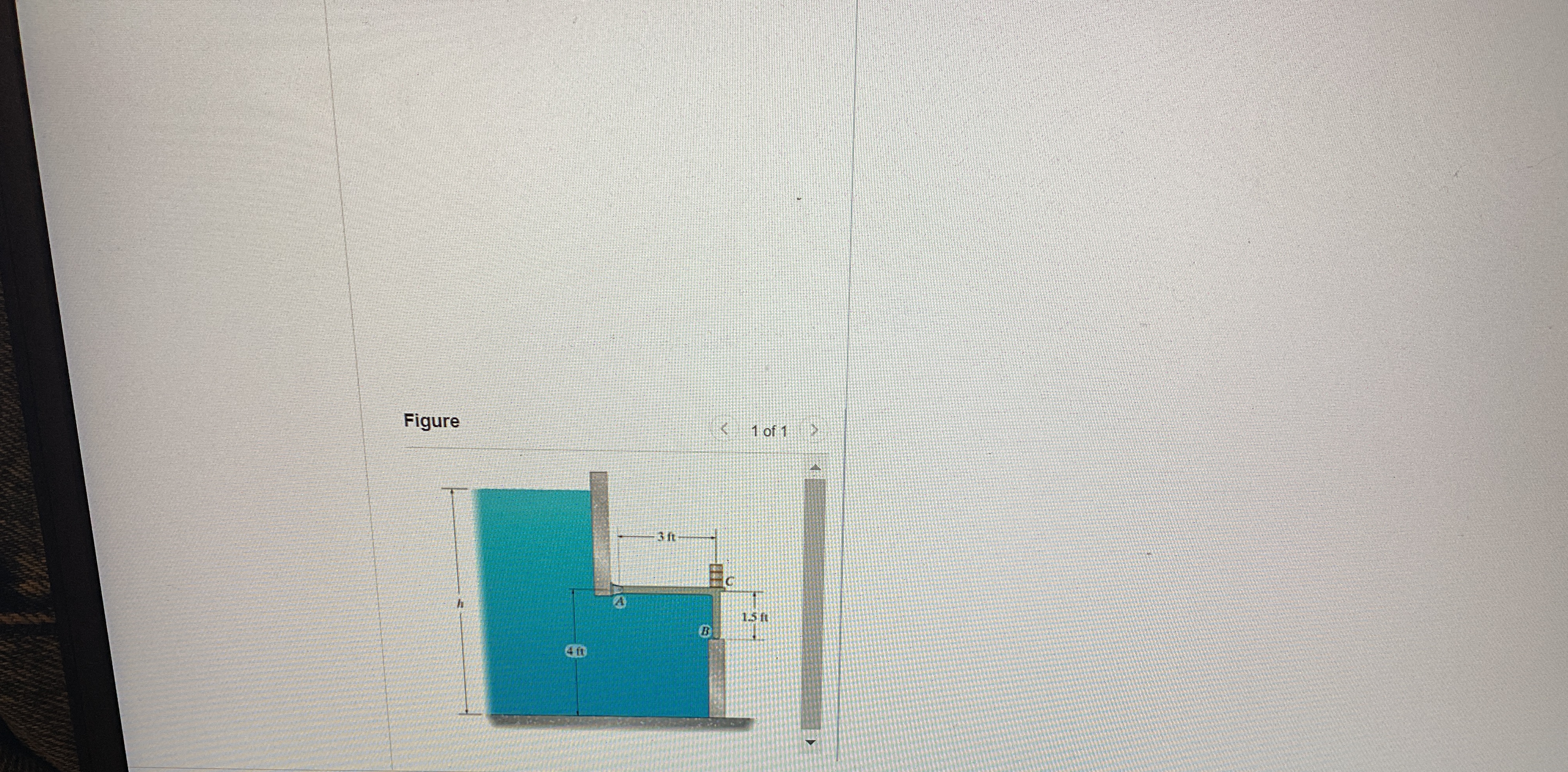 The control gate ACB is pinned at A and rests on