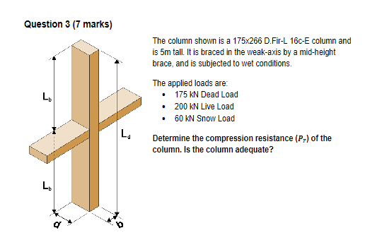 Question 3 ( 7 marks ) The column shown is a 1 7