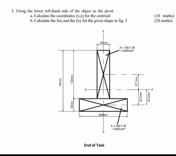 Using the lower left - hand side of the object as