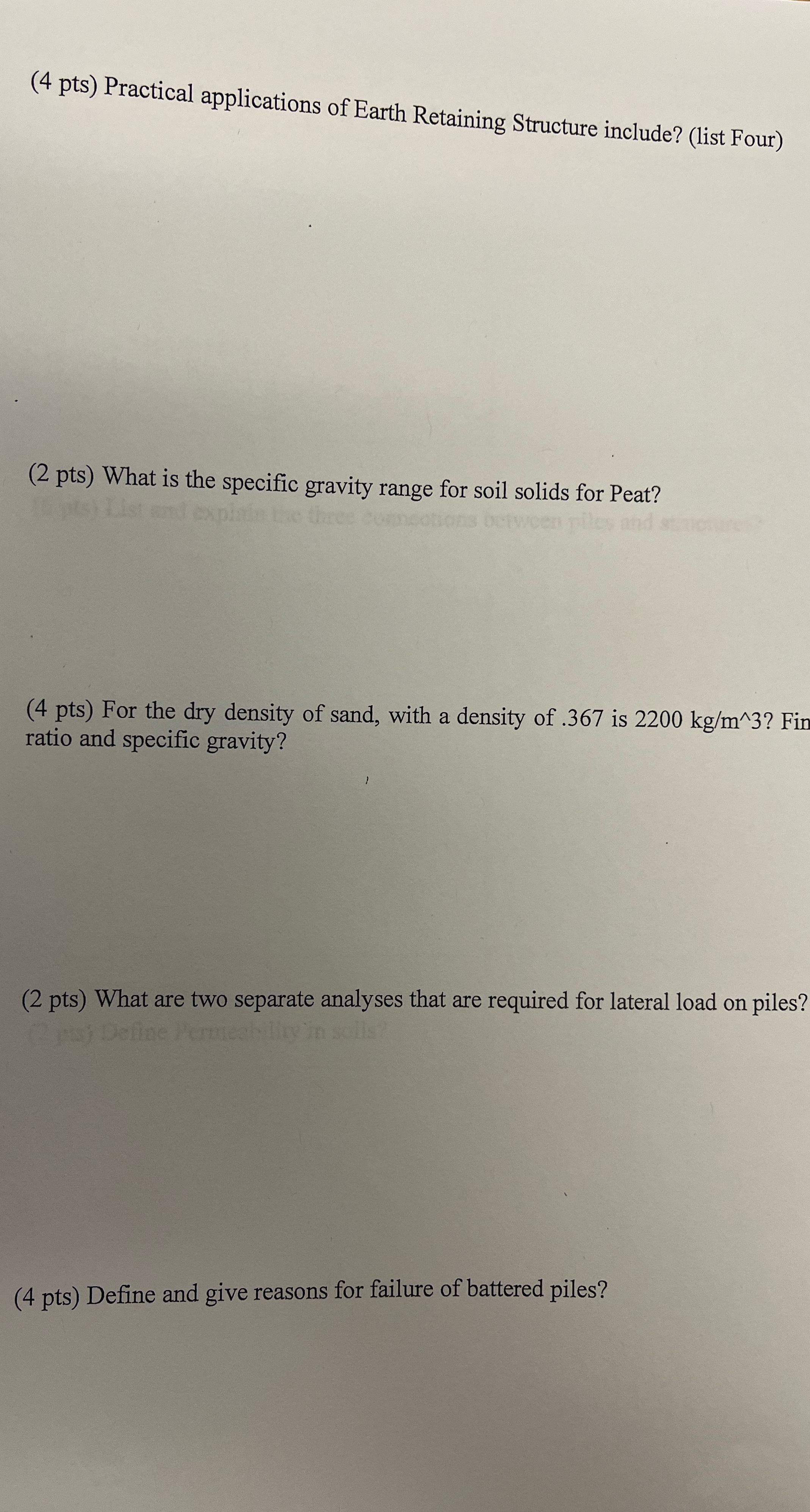 ( 4 pts ) Practical applications of Earth