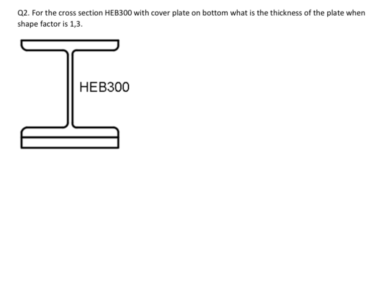 Q 2 . For the cross section HEB 3 0 0 with cover