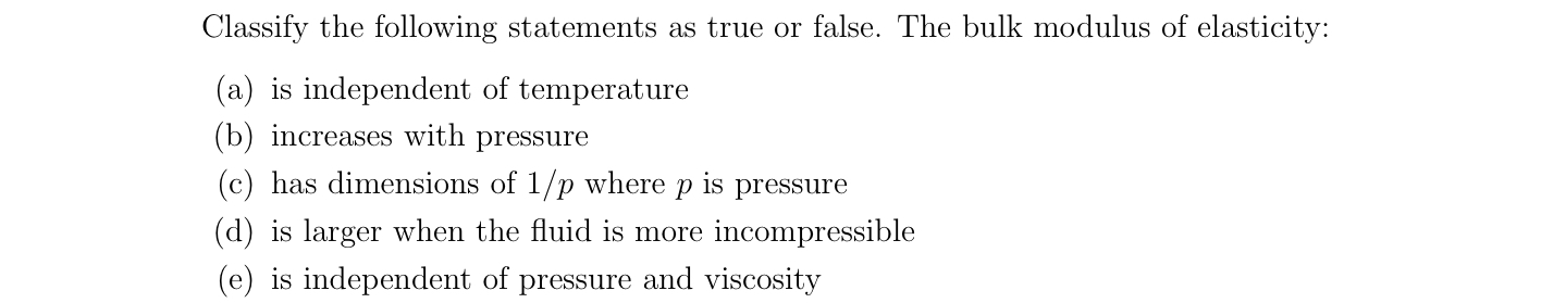 Classify the following statements as true or