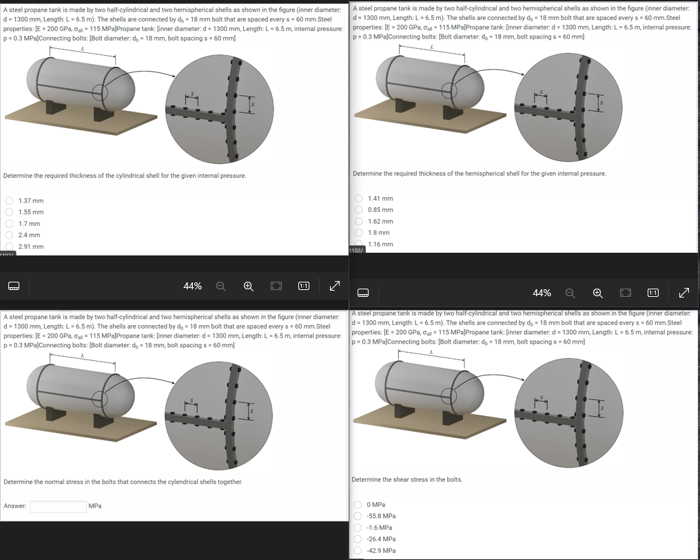 A steel propane tank is made by two half -