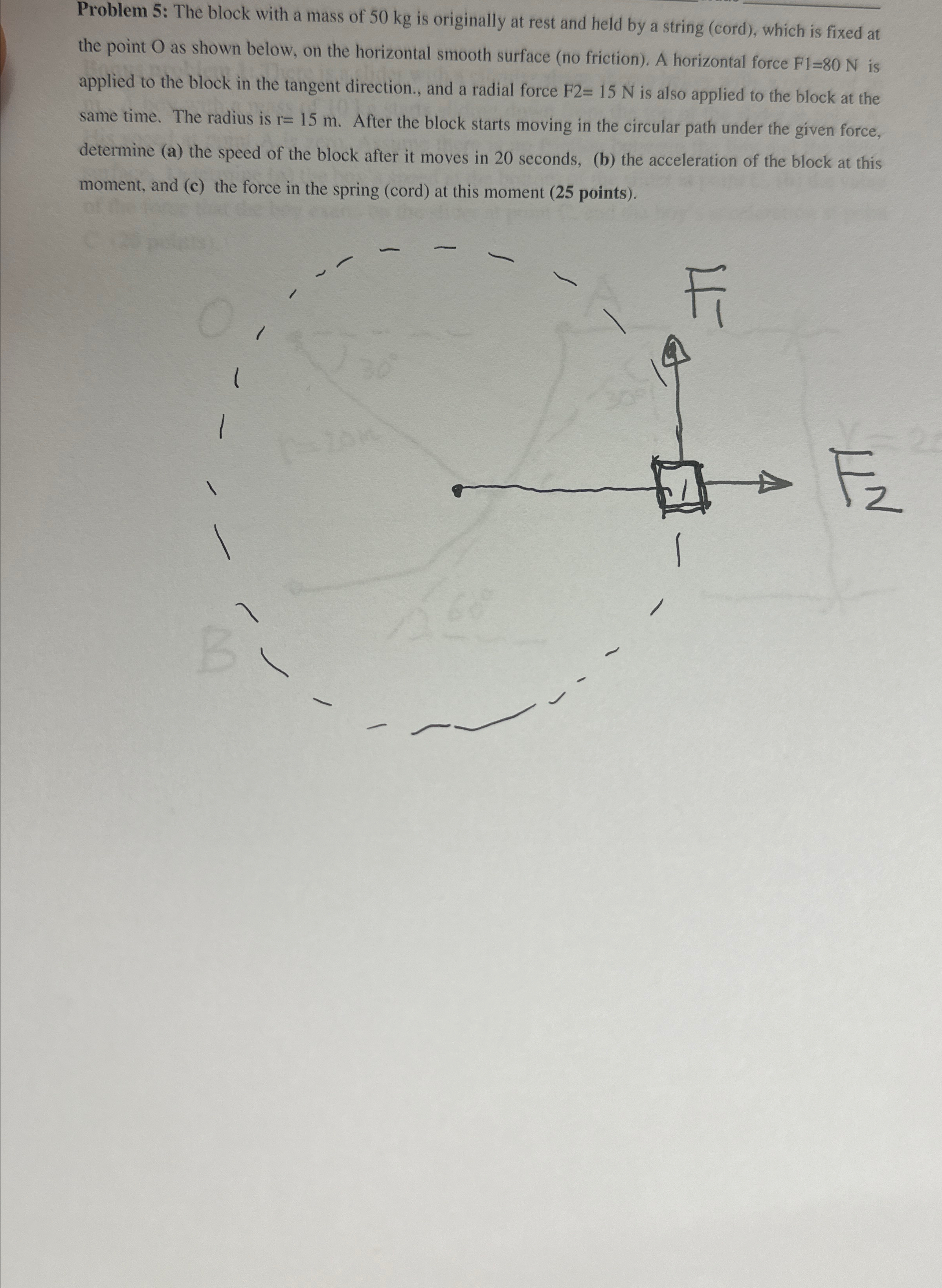Problem 5 : The block with a mass of 5 0 k g is