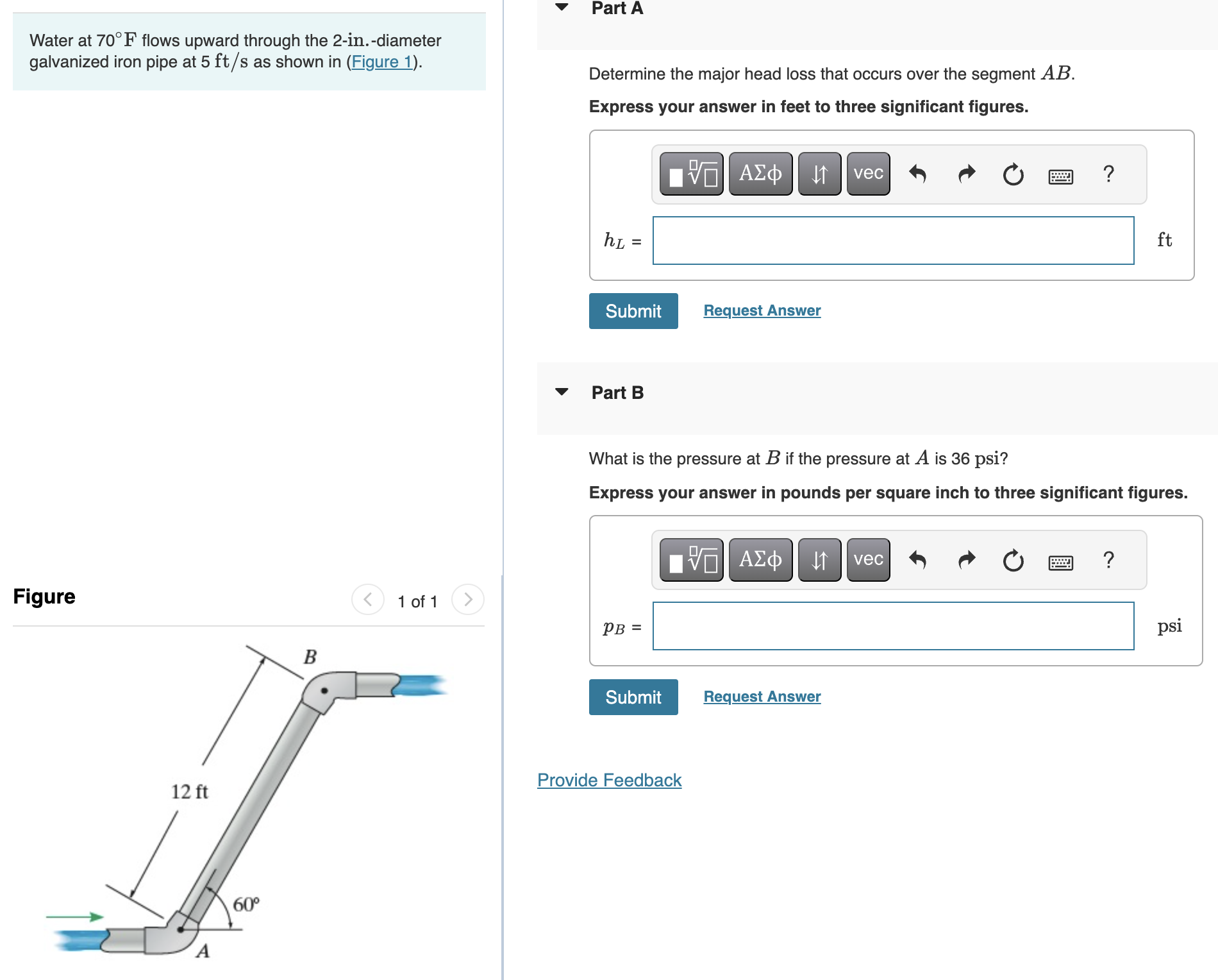 Water at 7 0 F flows upward through the 2 - in .