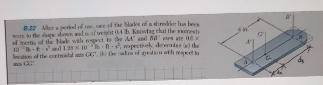 B . 2 2 After a period of use, one of the blades