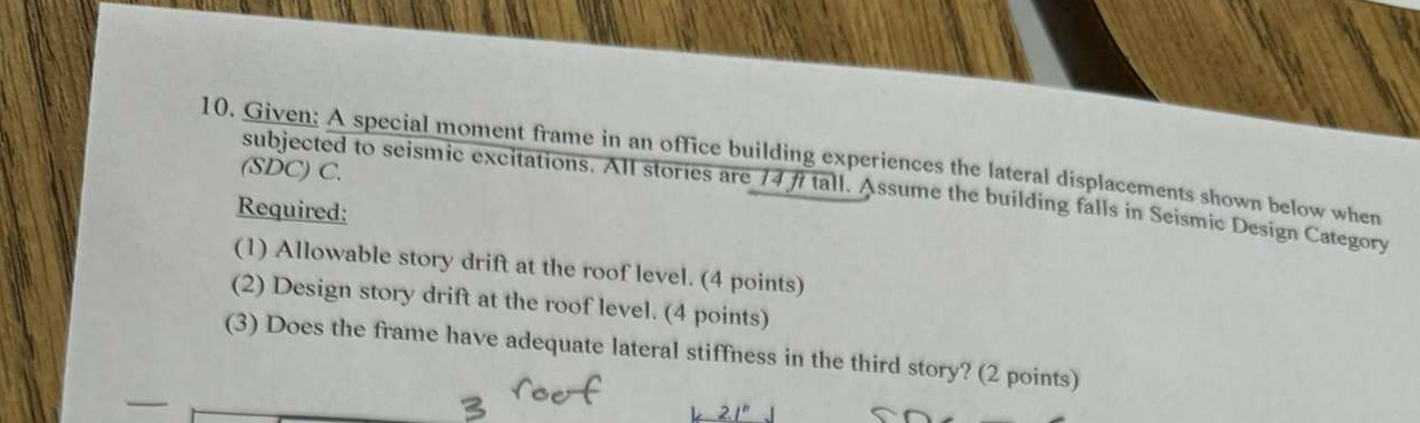 Given: A special moment frame in an office